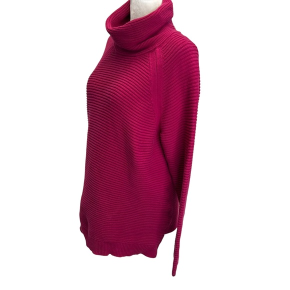 Kenneth Cole Reaction Pink Cotton Blend Roll Neck Tunic Sweater Size L - Picture 4 of 10